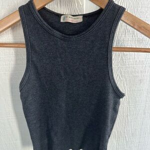 Free People Movement Women's Sleeveless Ribbed Tank Top - Charcoal Grey Black